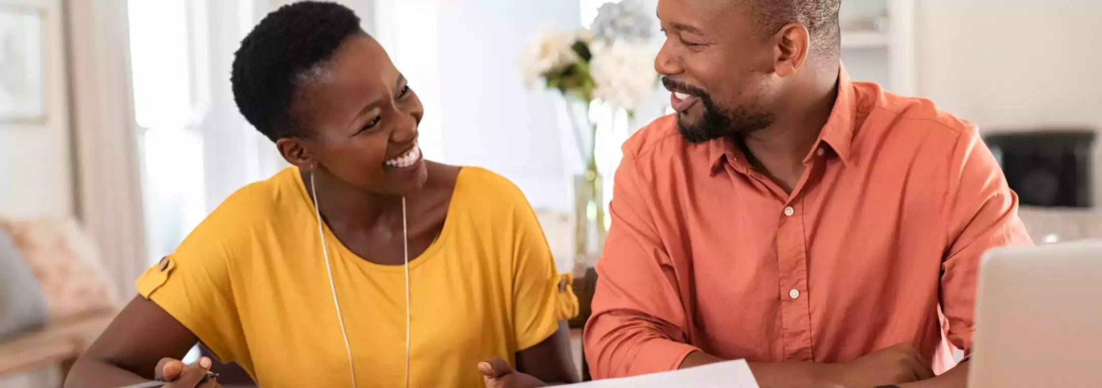 Couple paying bills